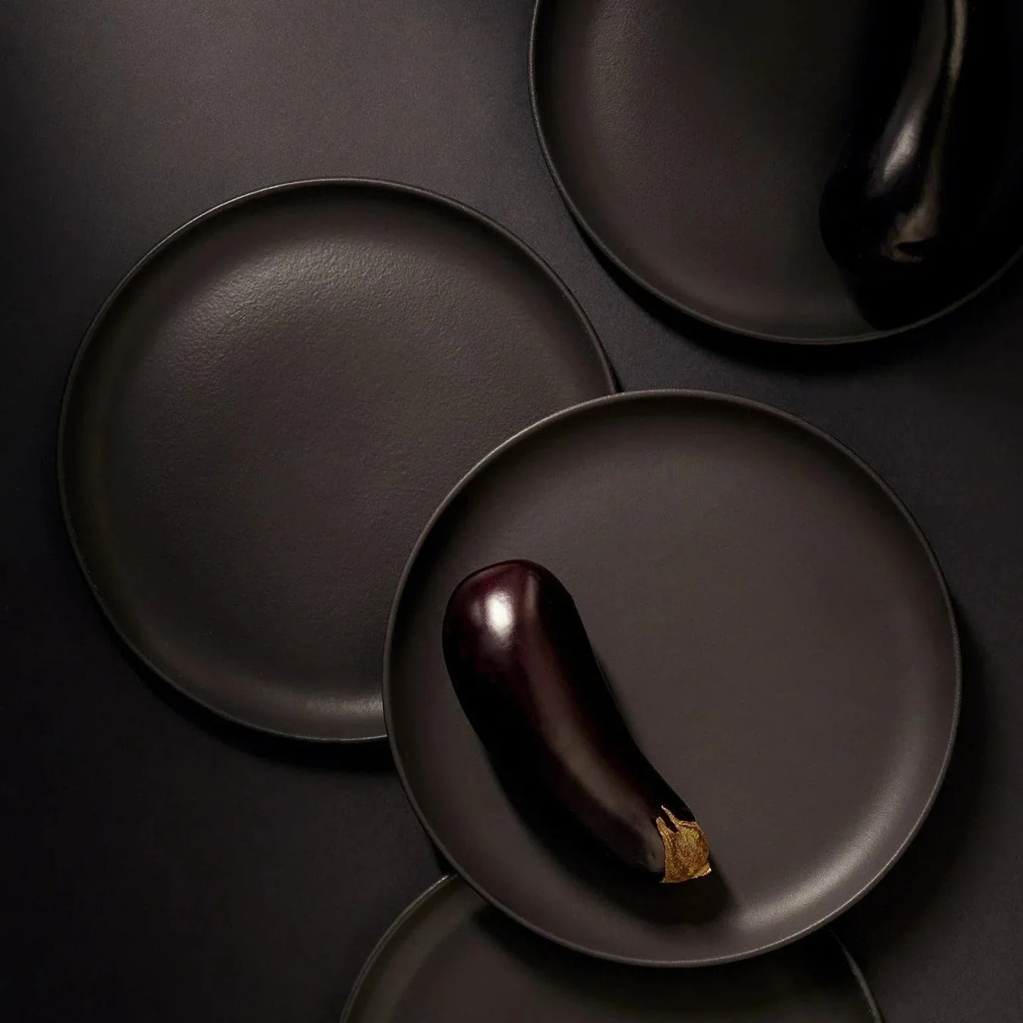Set of 4 Tunisian Dinner Plate - Matte Black