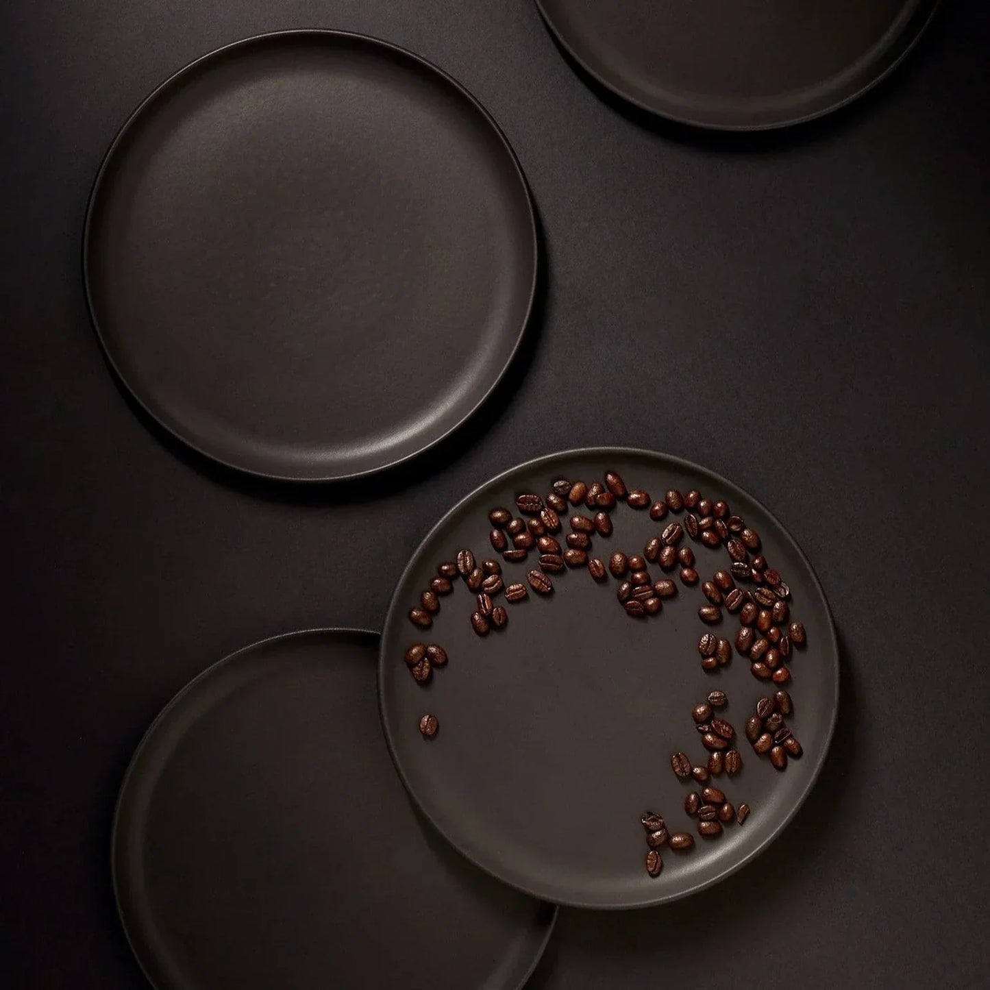 Set of 4 Tunisian Dinner Plate - Matte Black
