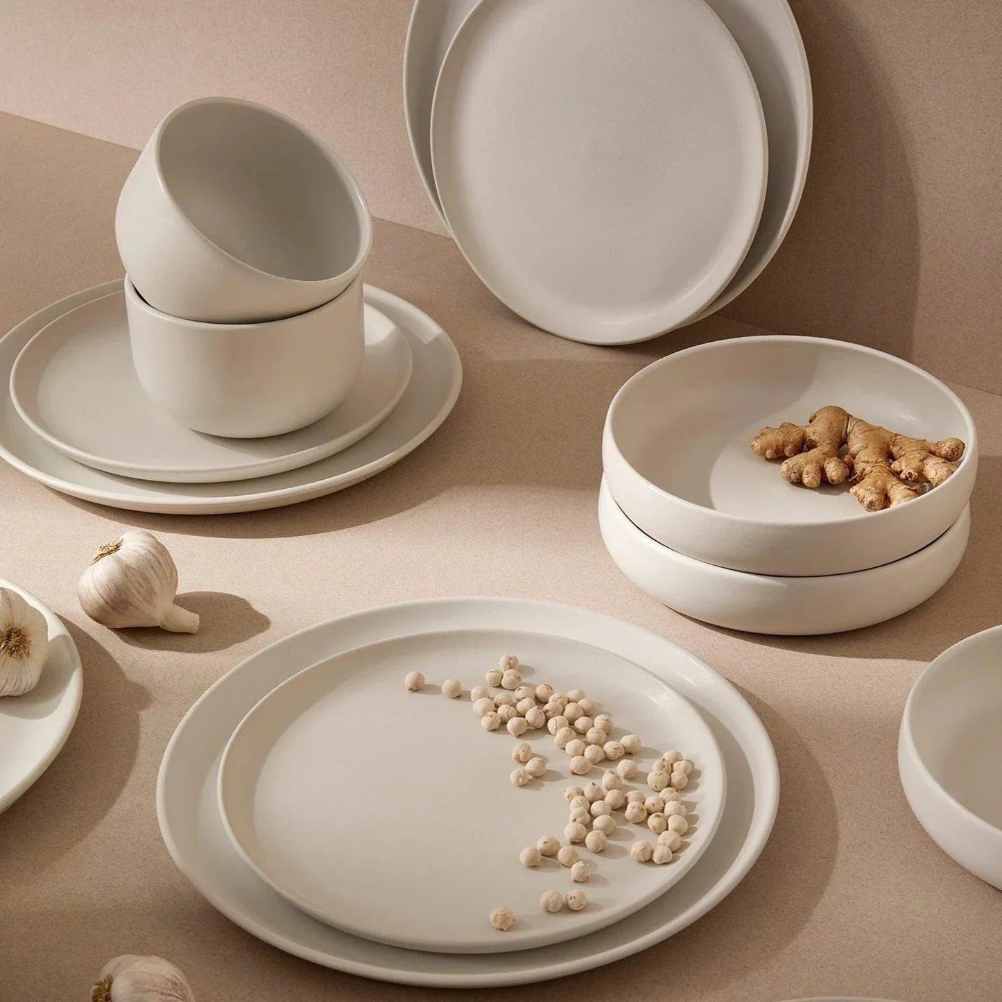 Set of 4 Tunisian Pasta Bowl - Matte White