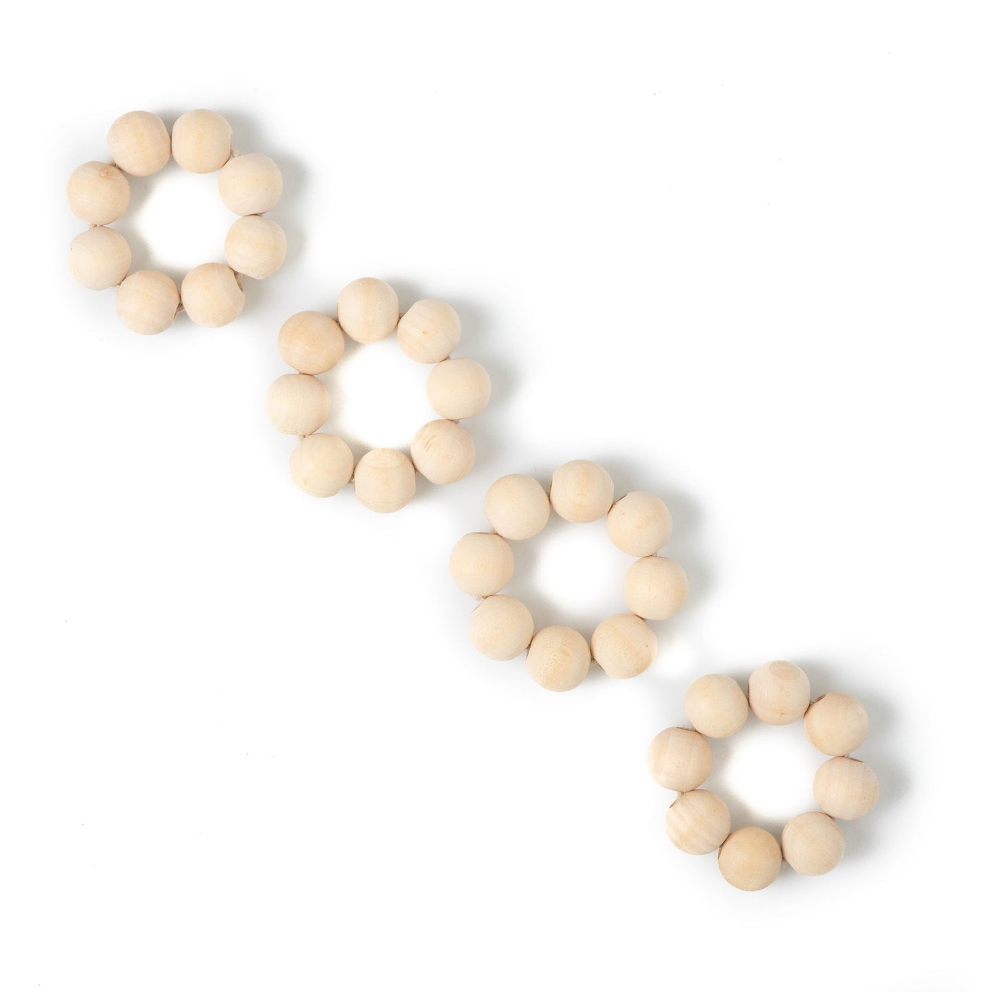 Wooden Spheres Napkin Ring - Set of 4