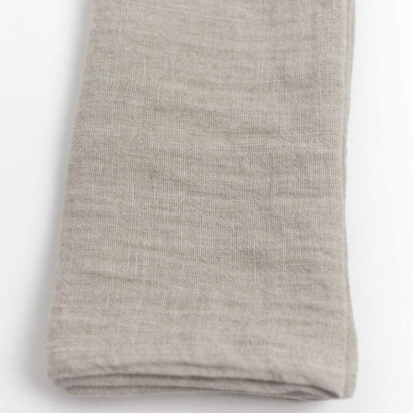 Stone Washed Linen Napkins, Flax - Set of 4