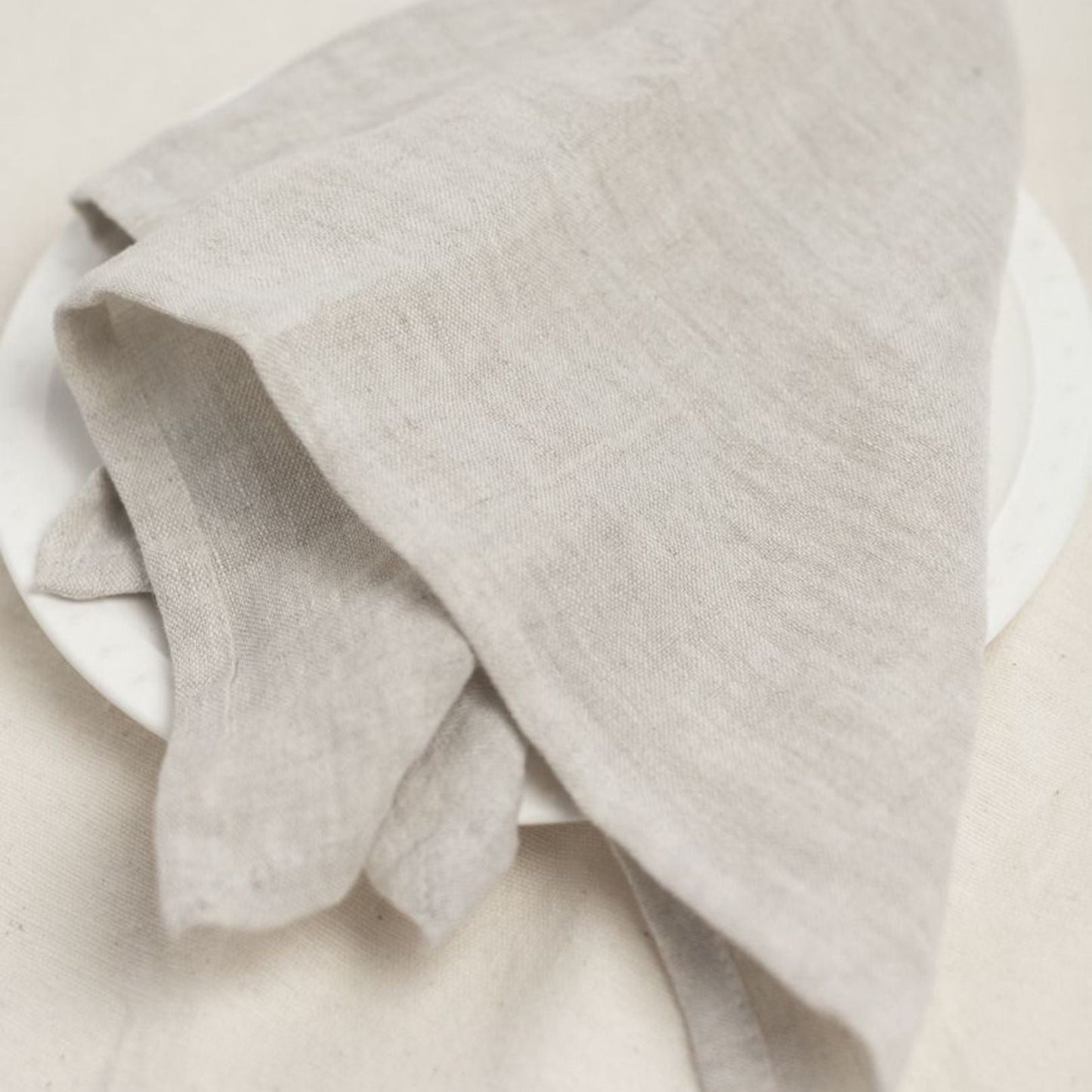 Stone Washed Linen Napkins, Natural - Set of 4