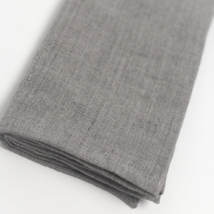 Stone Washed Linen Napkins, Oyster - Set of 4
