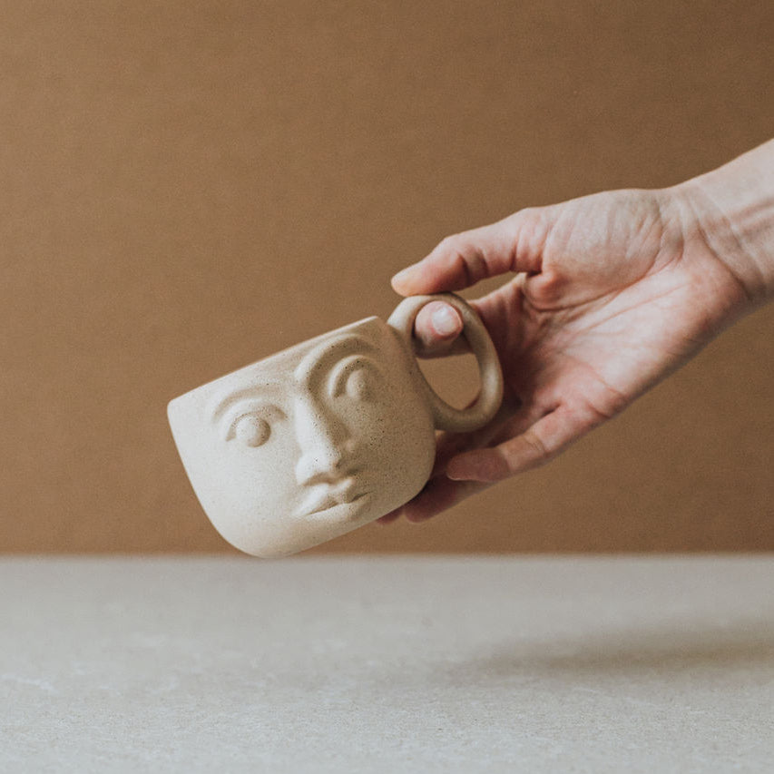 Ceramic/Clay Handcrafted Face Mug