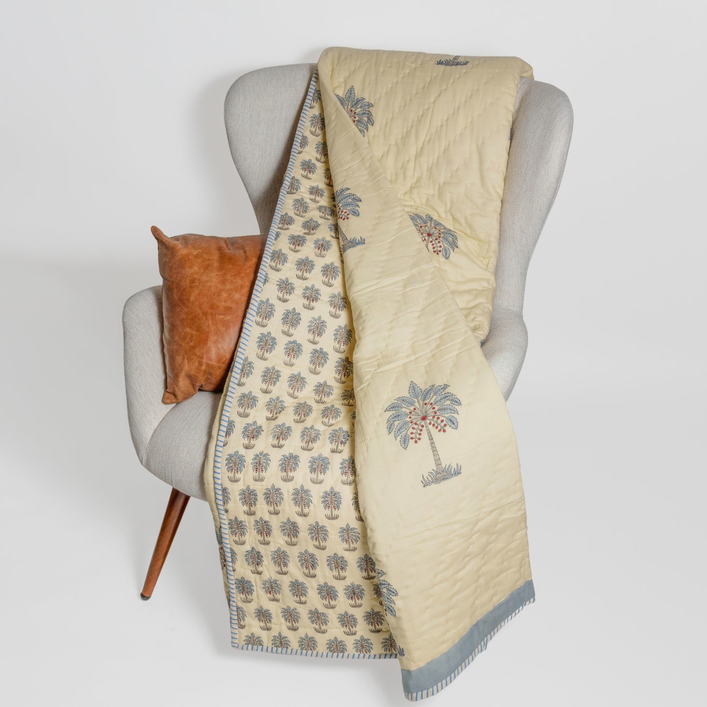 Hand Block Printed Reversible Quilt