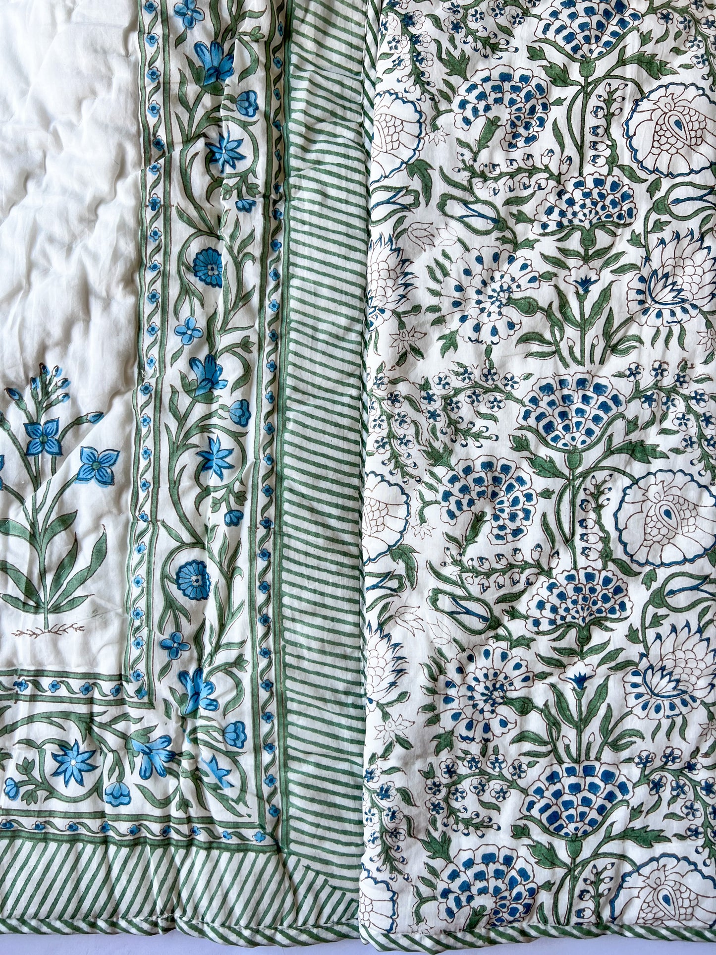 Hand Block Printed Reversible Quilt