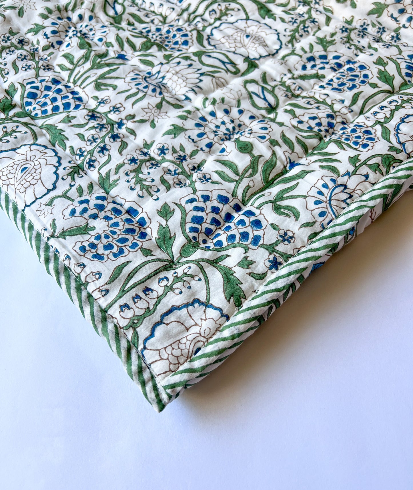 Hand Block Printed Reversible Quilt