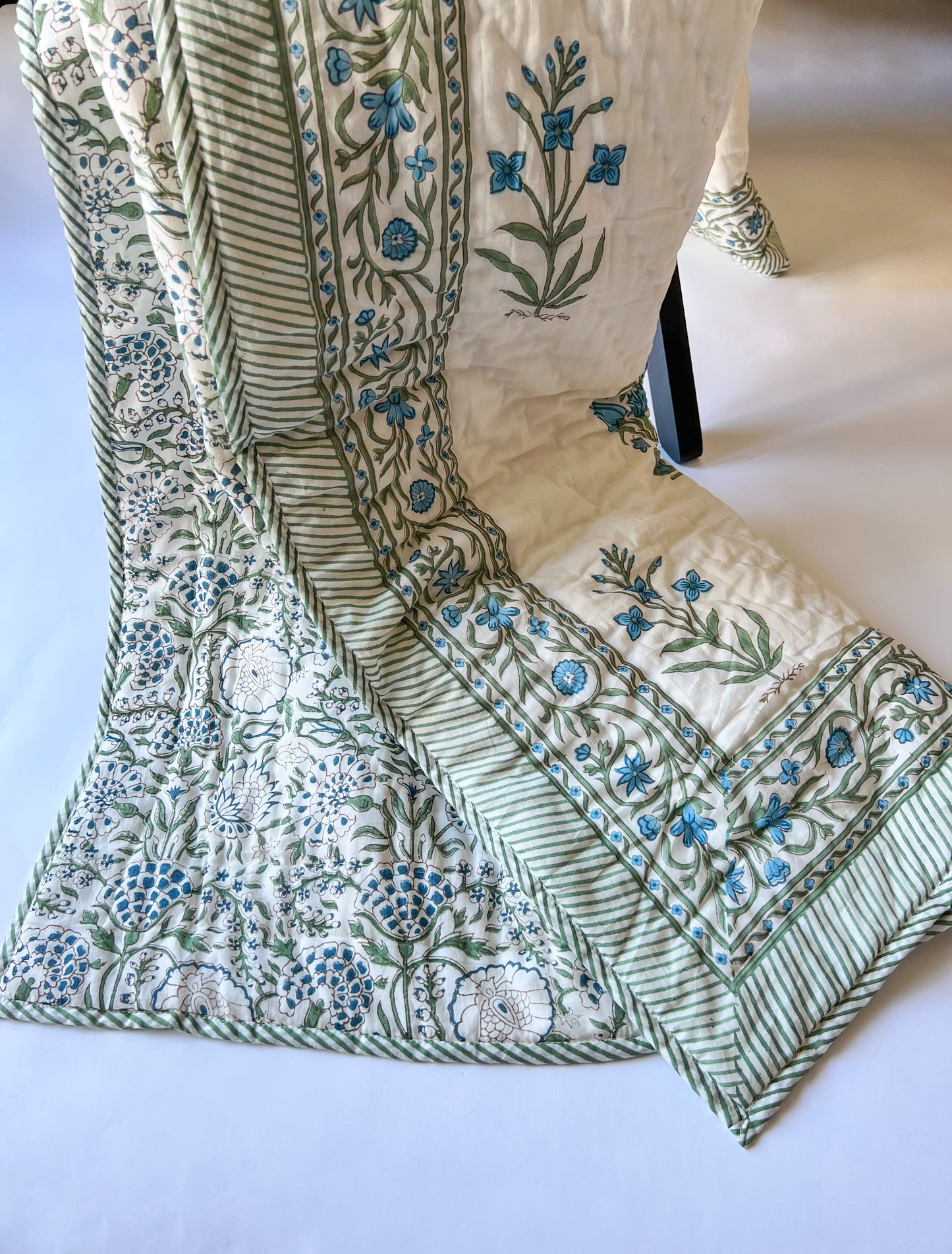 Hand Block Printed Reversible Quilt