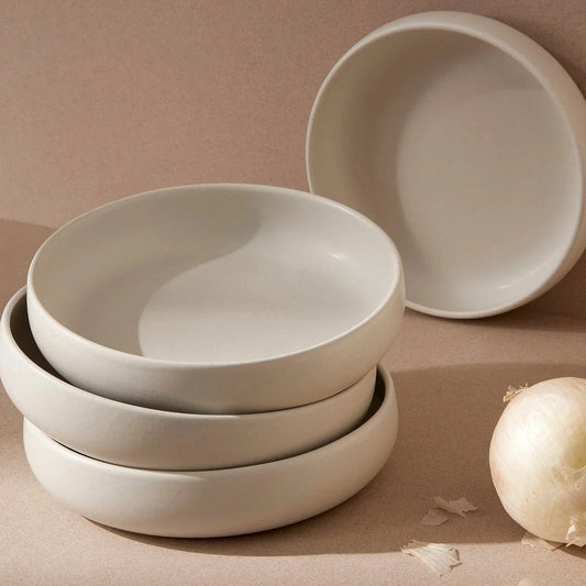 Set of 4 Tunisian Pasta Bowl - Matte White