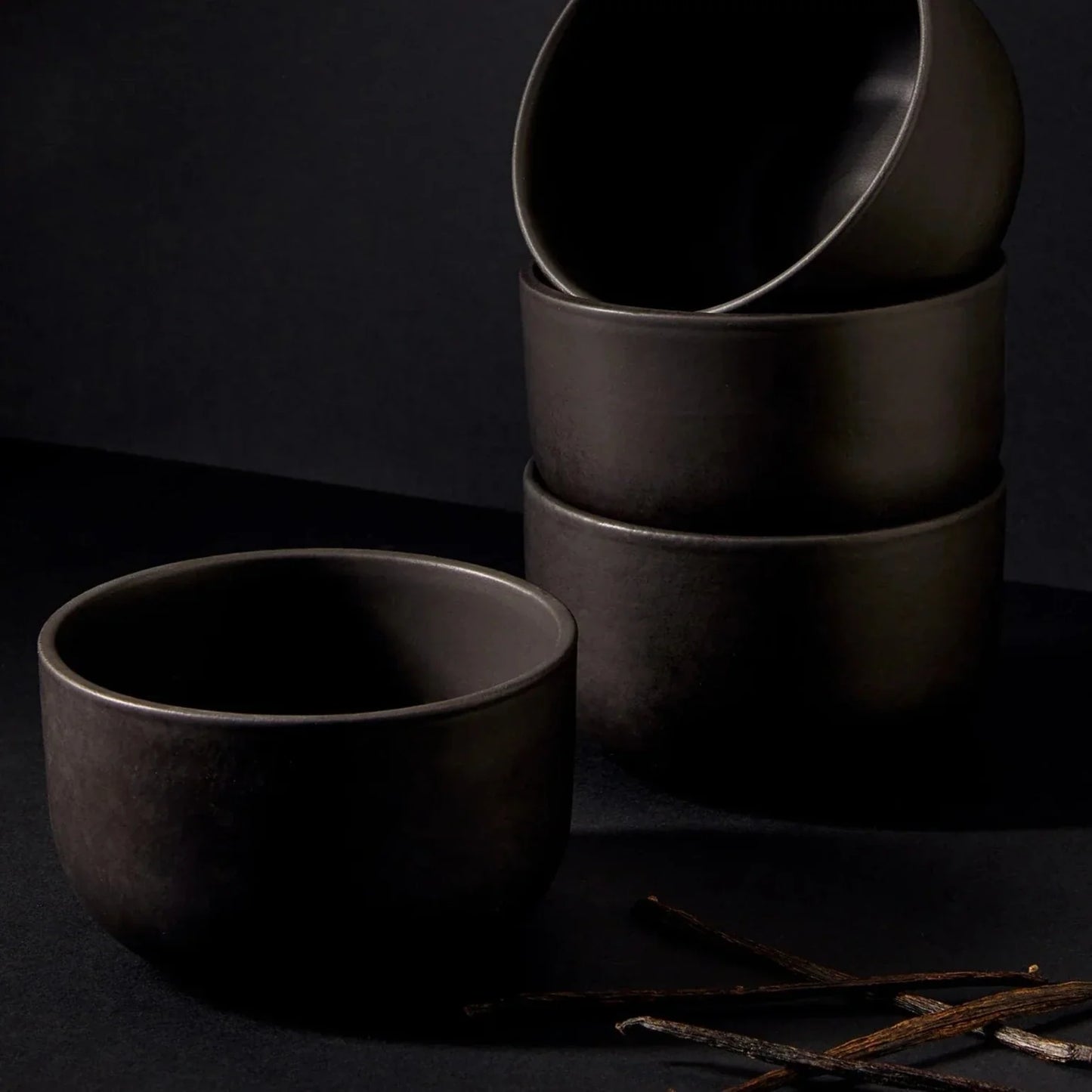 Set of 4 Tunisian Bowl- Matte Black