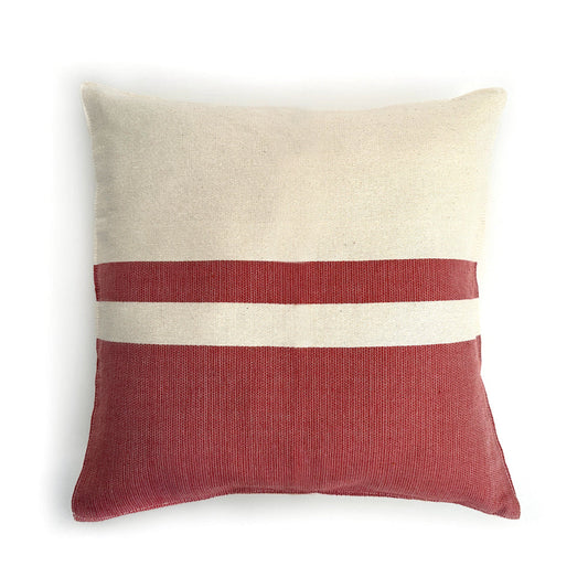 Woven Block Pillow Case - Natural with Copper