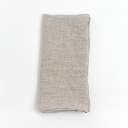 Stone Washed Linen Napkins, Flax - Set of 4