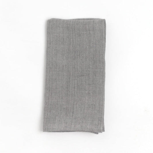 Stone Washed Linen Napkins, Oyster - Set of 4