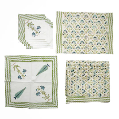 Hand Block Printed 6 Placemat & 6 Napkin Set