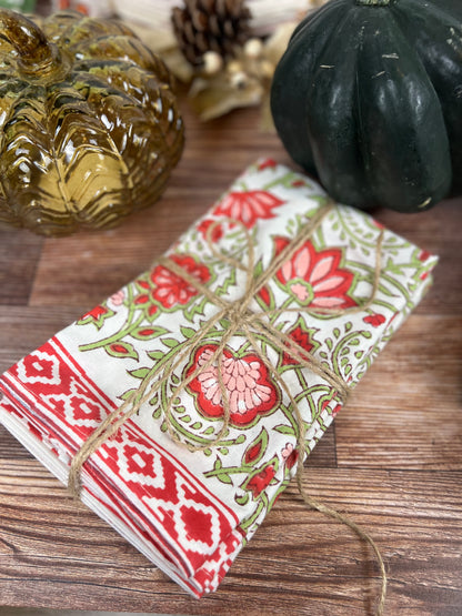 Hand Block Printed Napkins-Set of 6