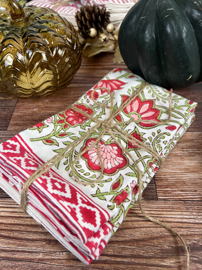 Hand Block Printed Napkins-Set of 6