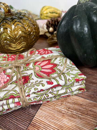 Hand Block Printed Napkins-Set of 6